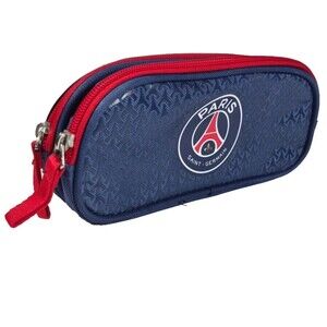 Paris Saint Germain Soccer Hand Bag Clutch Blue Double Zip Compartments